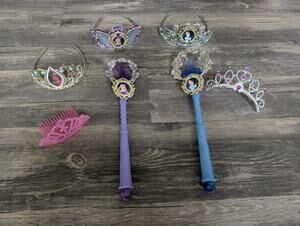 Disney Princess Rapunzel, Cinderella Elena Tiaras With Wands Costume Accessories
